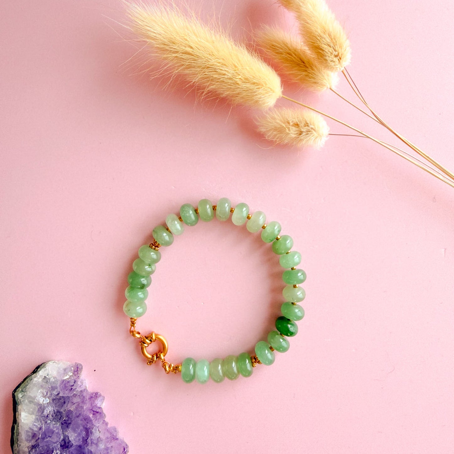 Nyla armband goud - aventurijn - growth energy