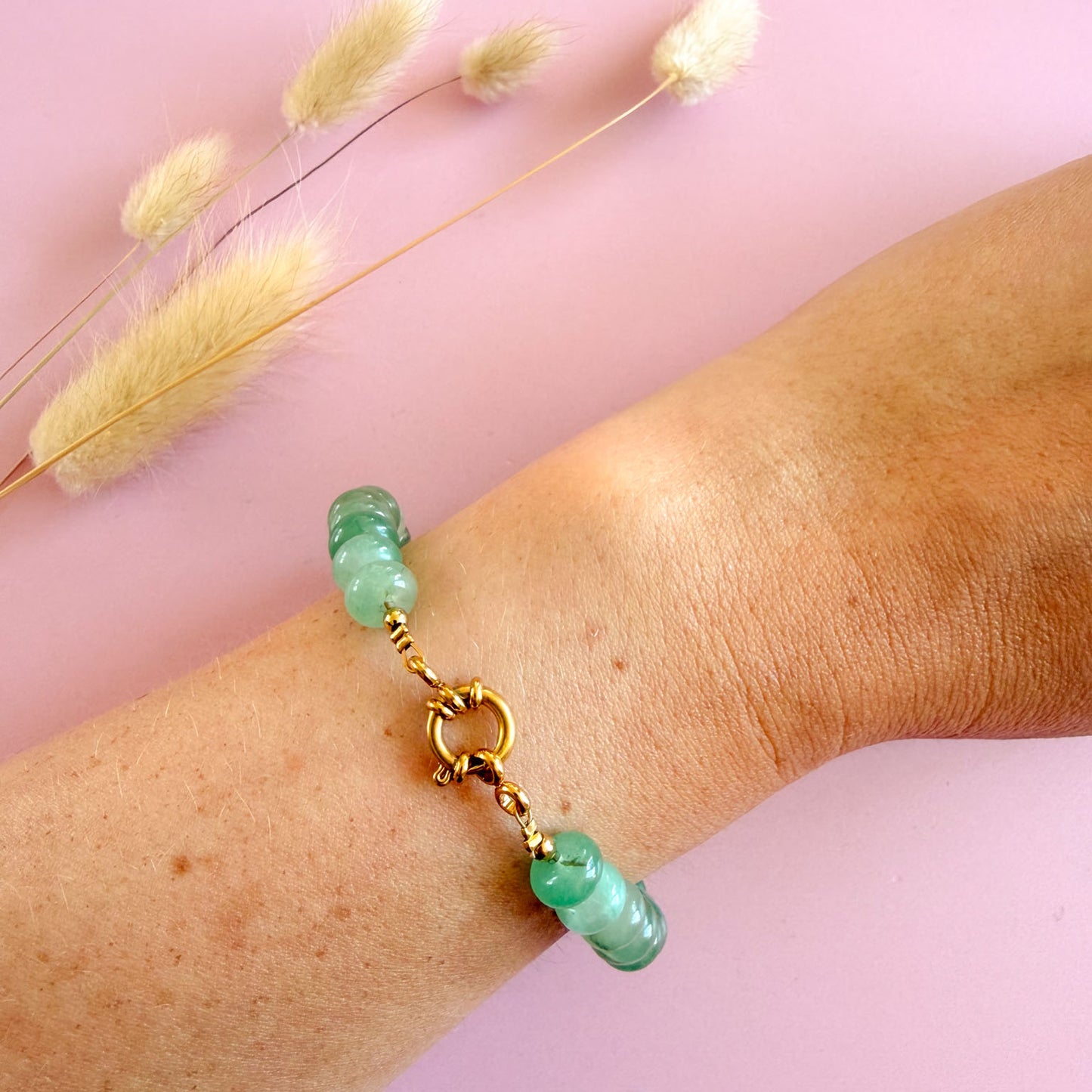 Nyla armband goud - aventurijn - growth energy