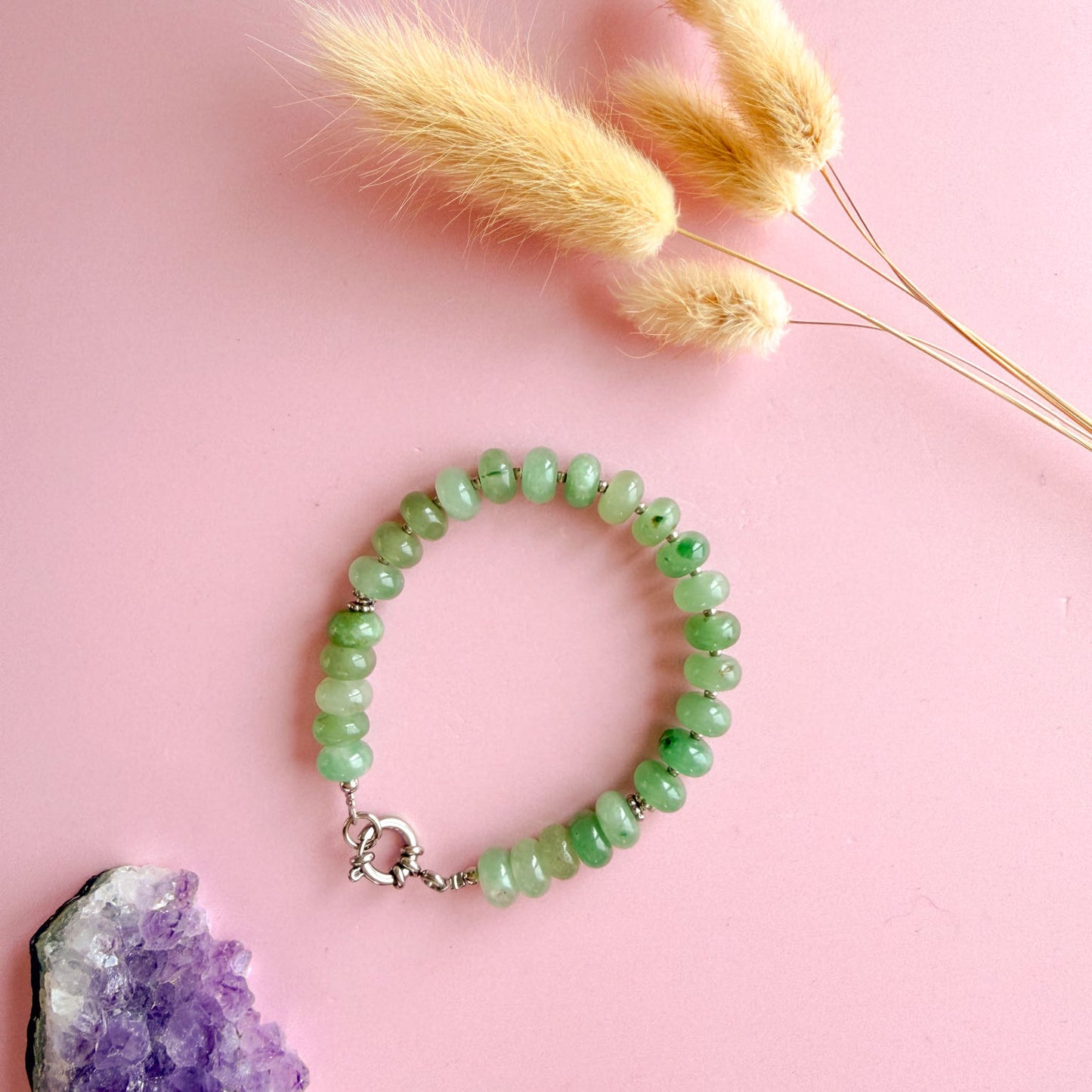 Nyla armband zilver - aventurijn - growth energy