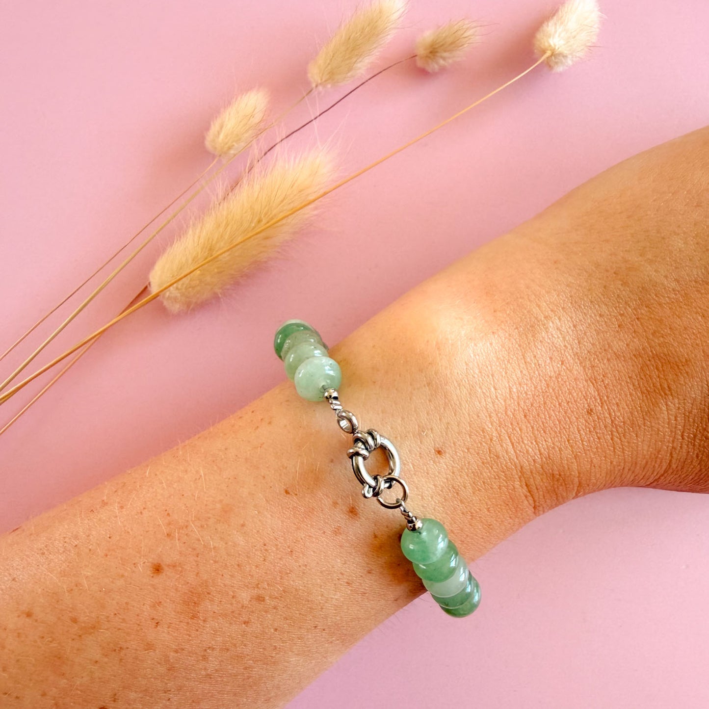 Nyla armband zilver - aventurijn - growth energy