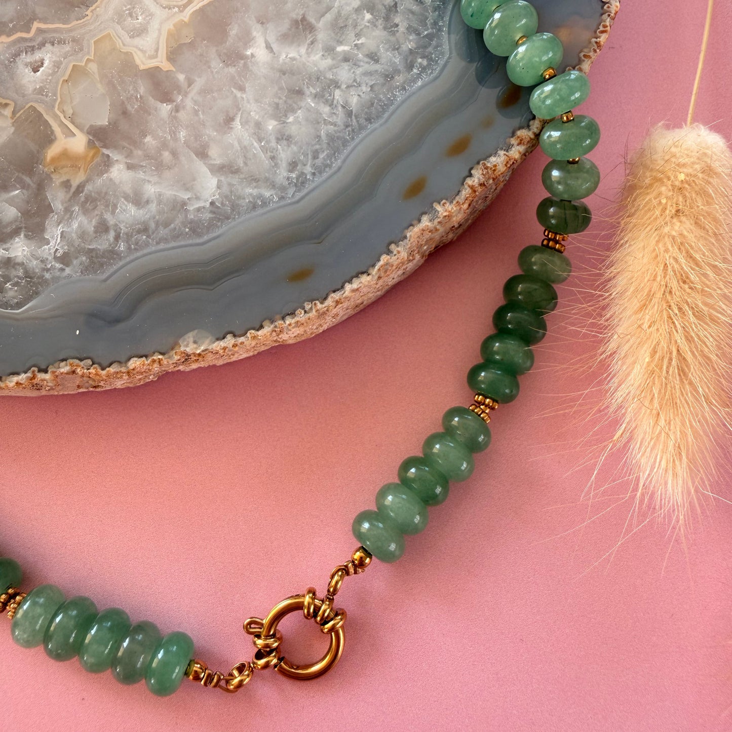 Nyla ketting goud - aventurijn - growth energy