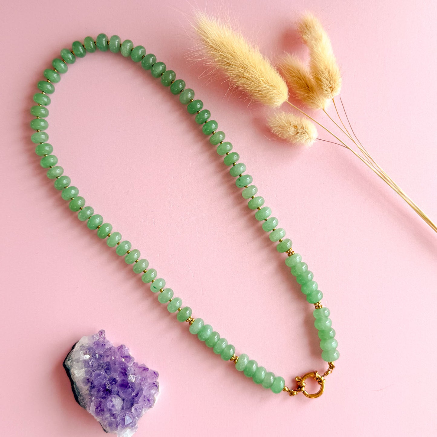 Nyla ketting goud - aventurijn - growth energy