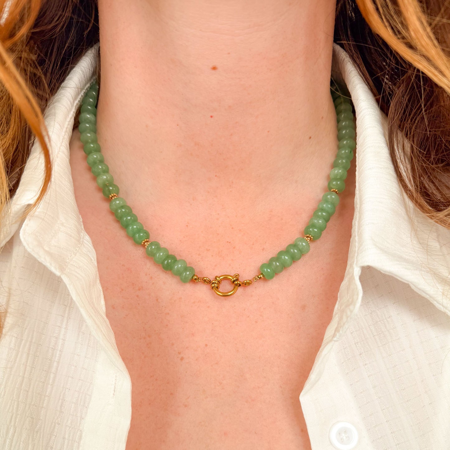 Nyla ketting goud - aventurijn - growth energy