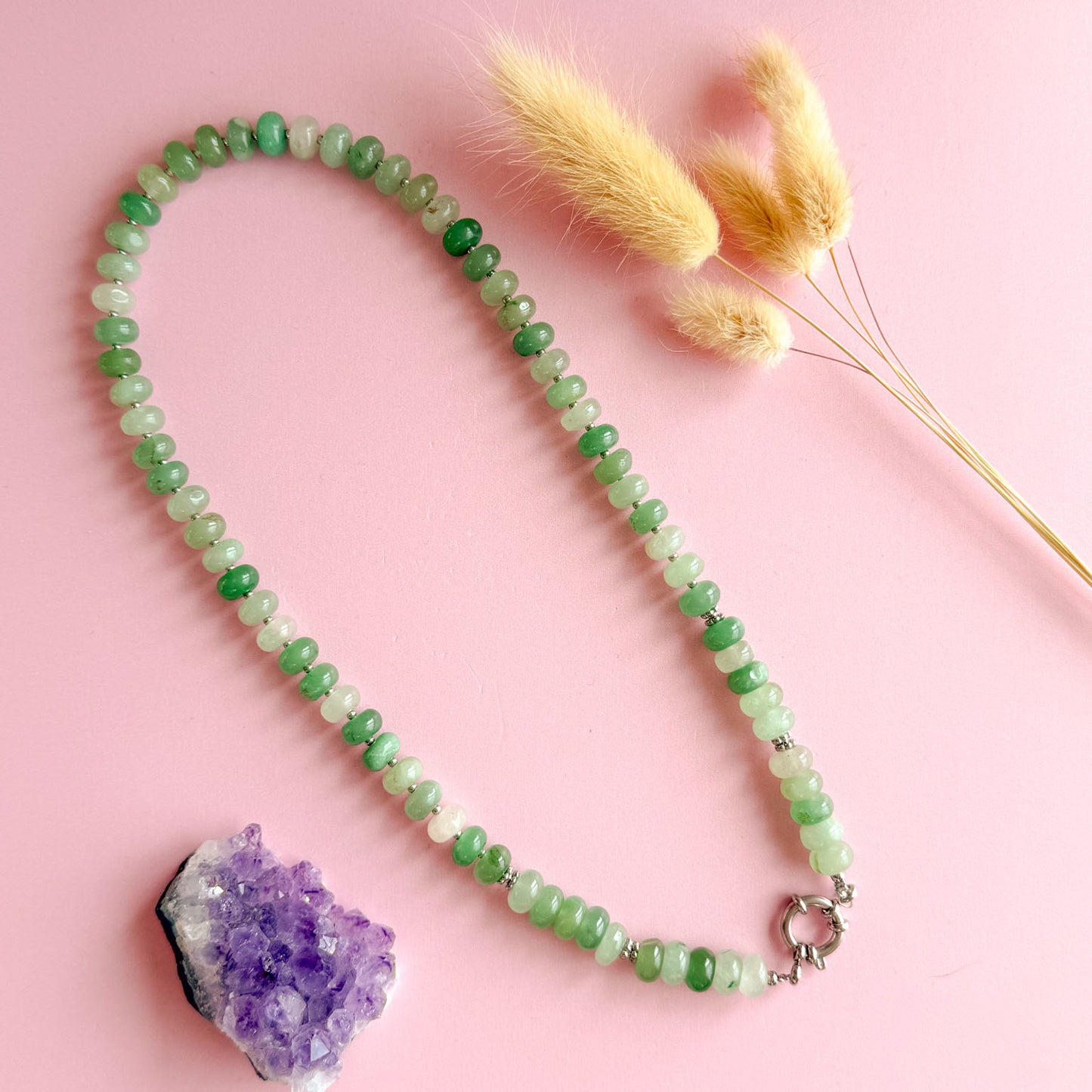 Nyla ketting zilver - aventurijn - growth energy