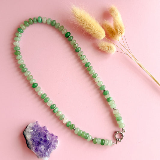 Nyla ketting zilver - aventurijn - growth energy