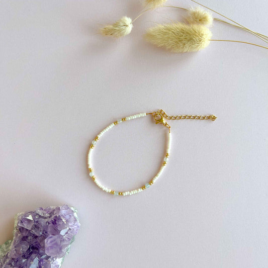 Aquamarijn facet armband