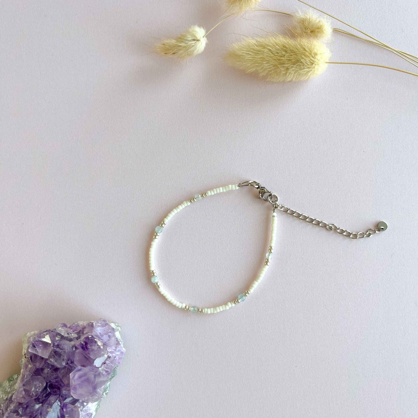 Aquamarijn facet armband