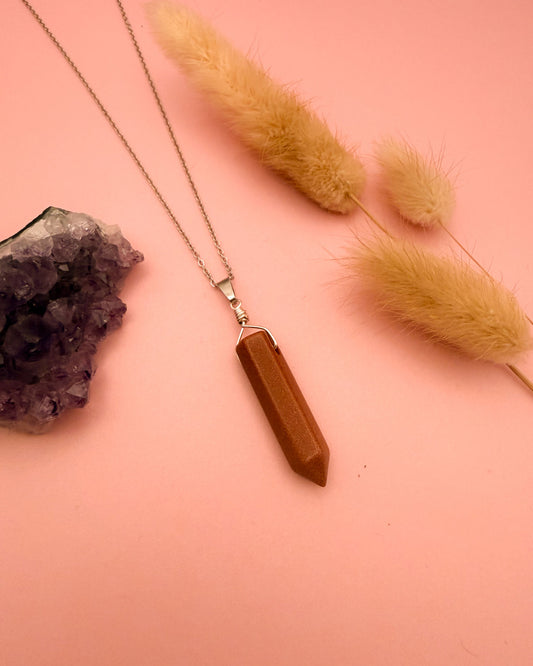 Goudsteen punt - zilver (one of a kind)