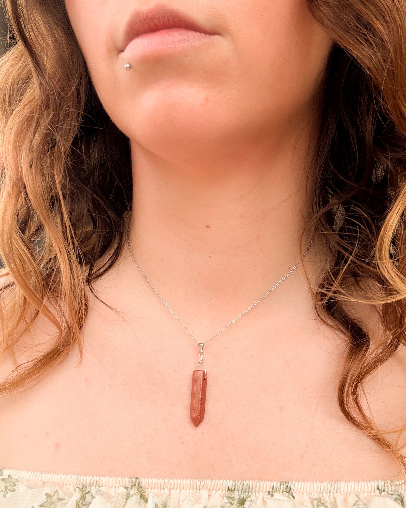 Goudsteen punt - zilver (one of a kind)