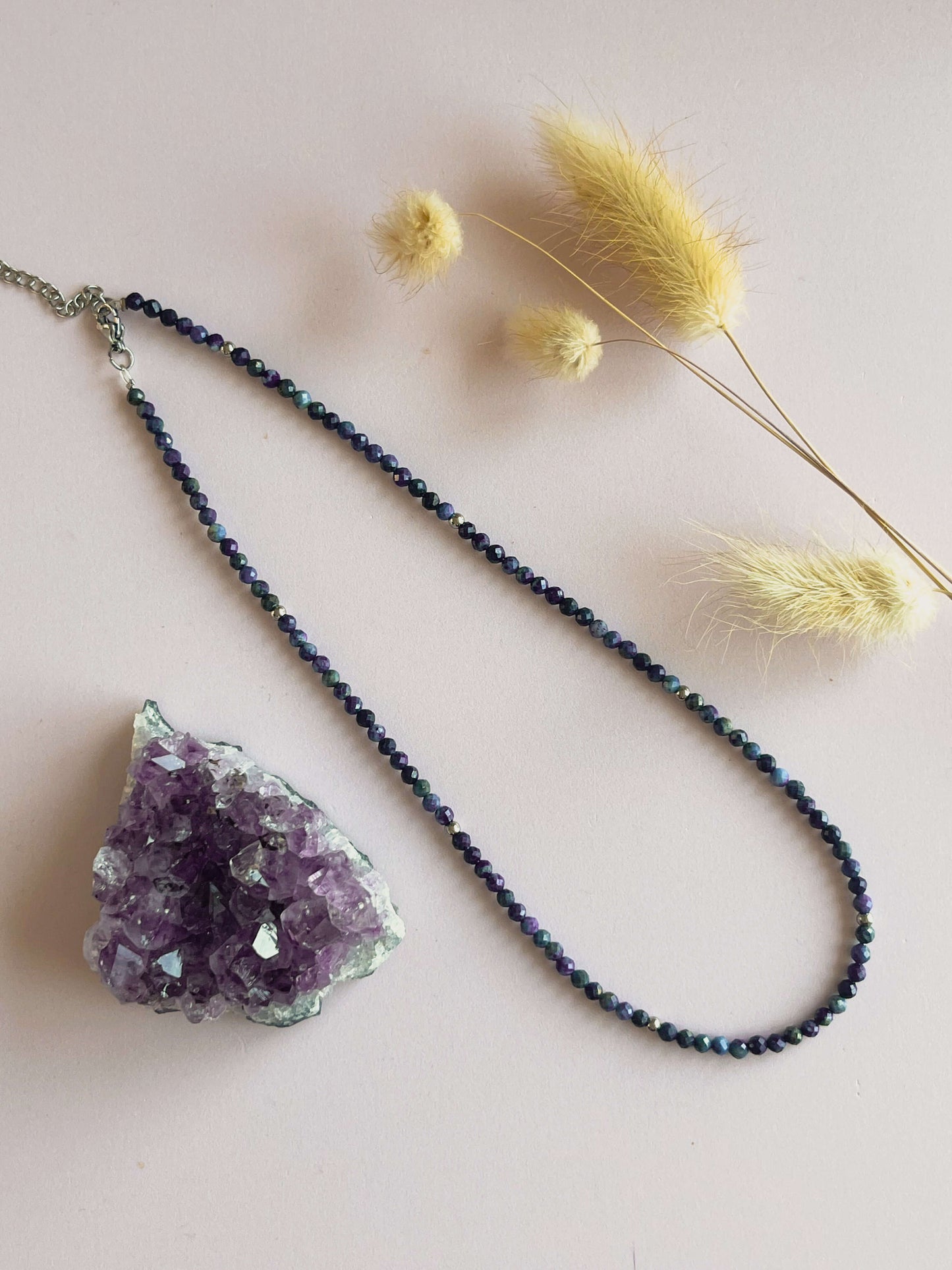 Iris choker lapis lazuli - zilver