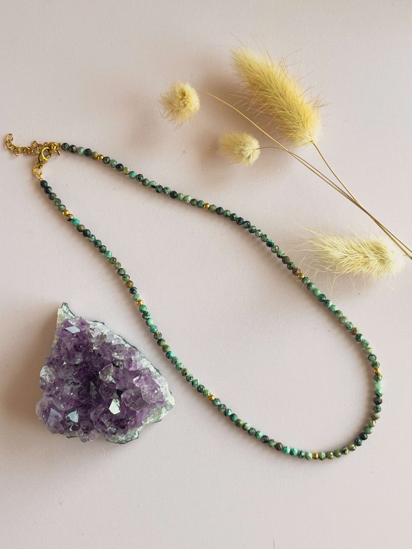Iris choker Afrikaanse turquoise - goud