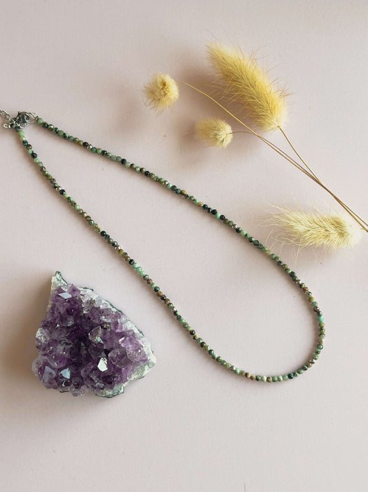 Iris choker Afrikaanse turquoise - zilver