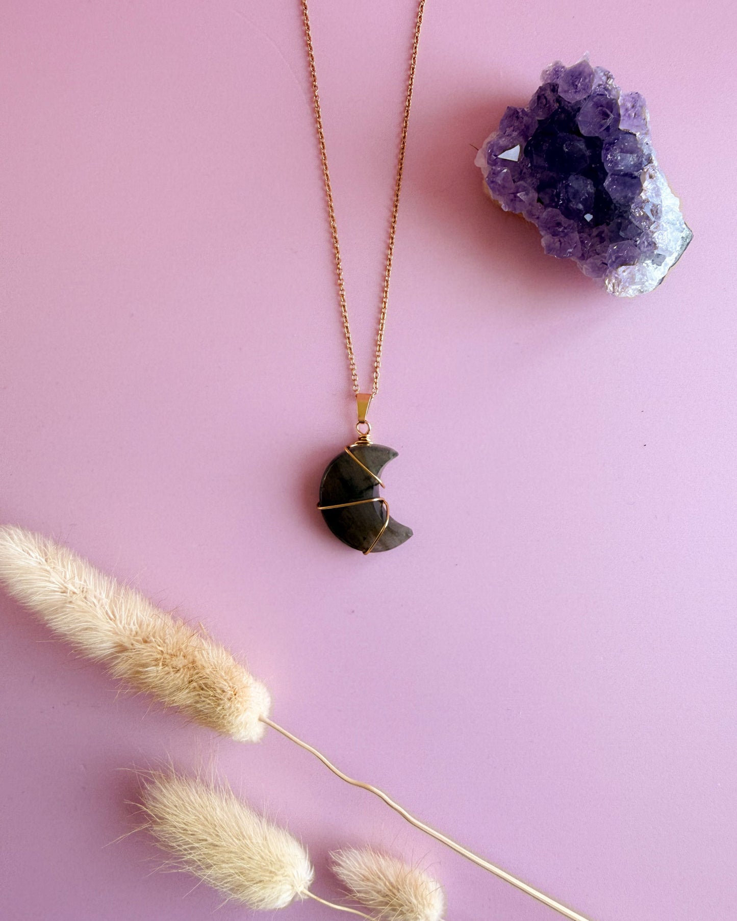 Labradoriet maan 1 - goud (one of a kind)