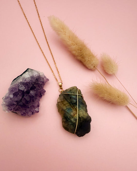 Labradoriet slab - goud (one of a kind)