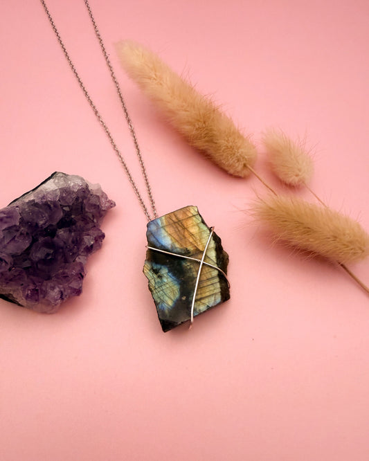 Labradoriet slab- zilver (one of a kind)