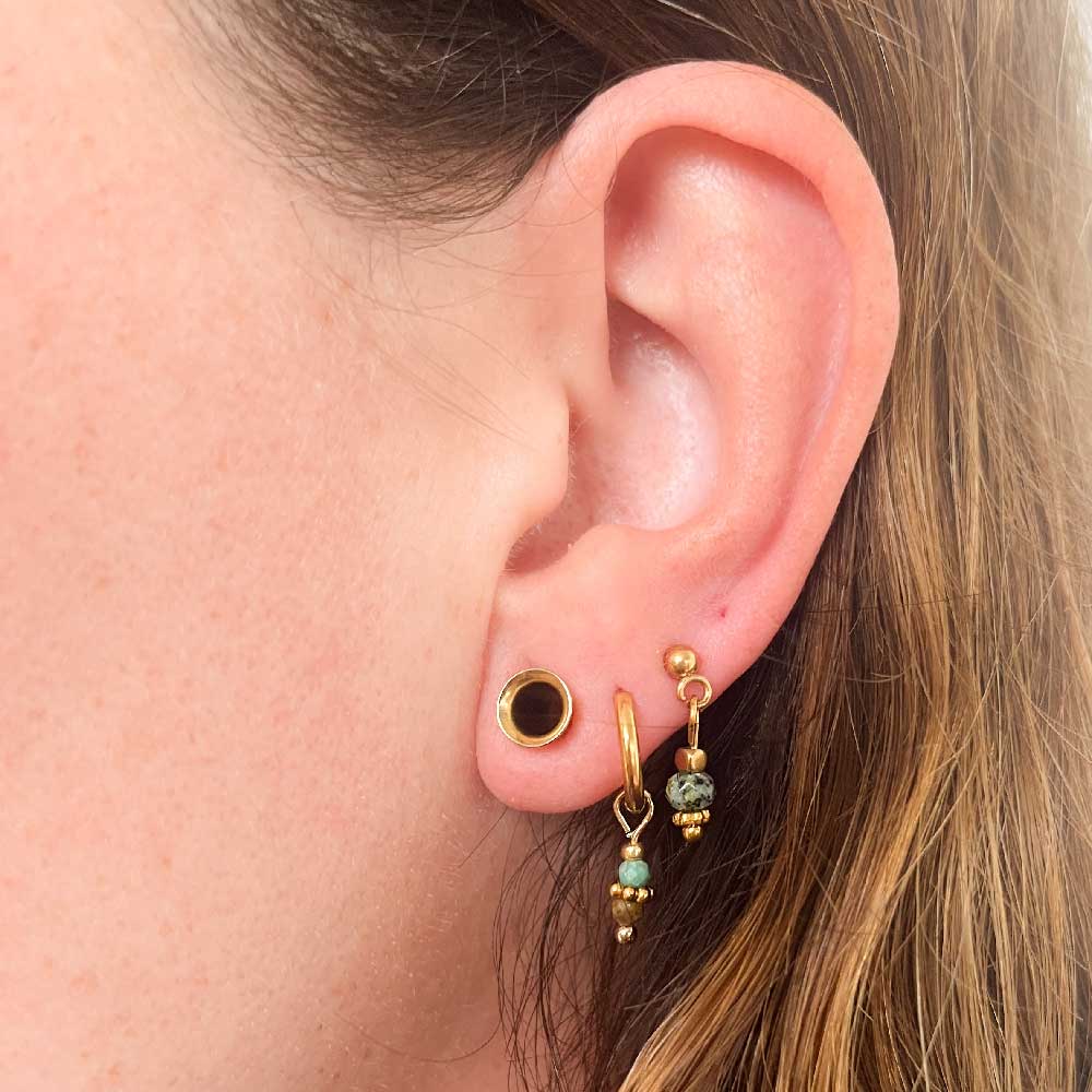 Noa oorknopjes afrikaanse turqouise - goud