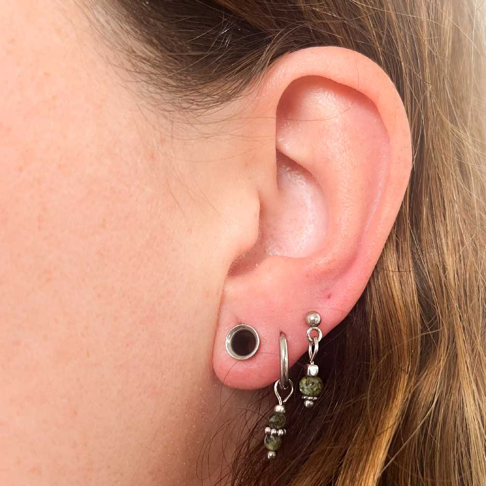 Noa oorknopjes afrikaanse turqouise - zilver