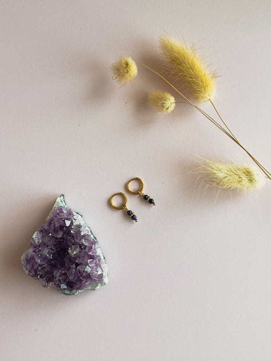 Ava oorbellen lapis lazuli - goud
