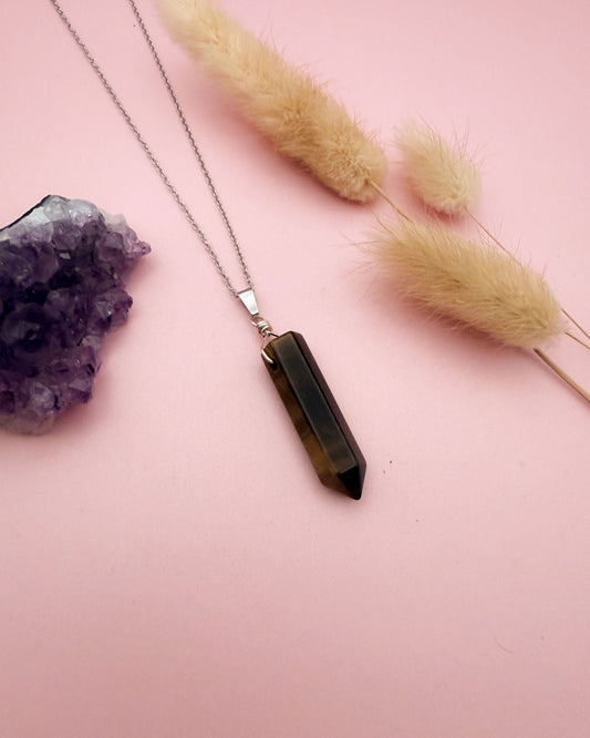 Tijgeroog punt - zilver (one of a kind)