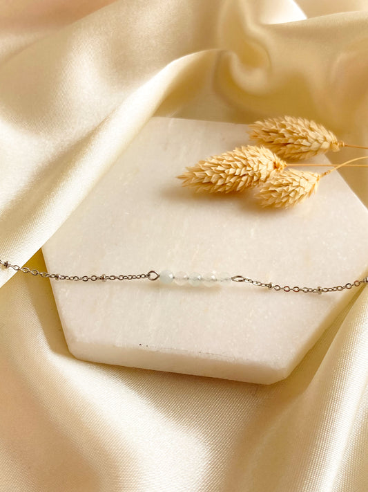 Aquamarijn armband - zilver