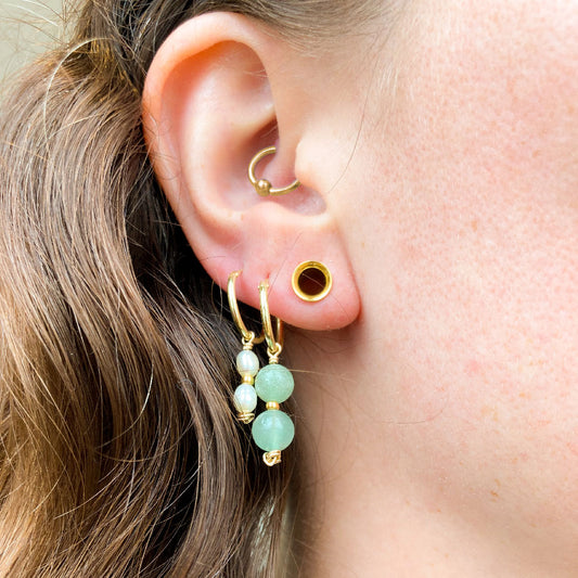 Parel oorbellen - Gold plated