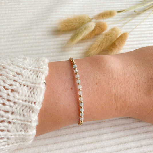 Aquamarijn armband goud