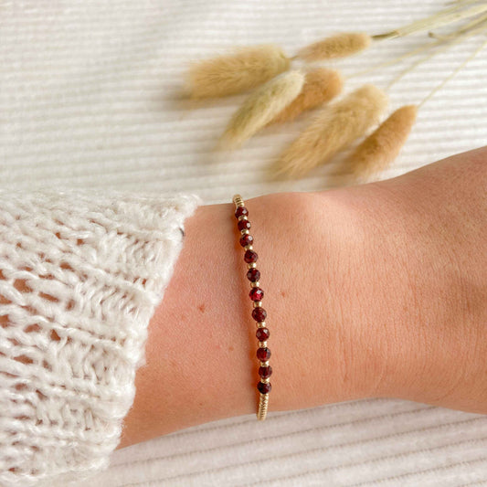 granaat armband goud