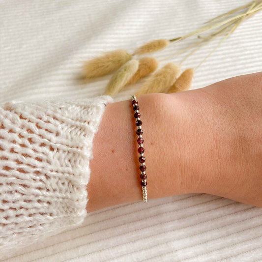 Granaat armband zilver