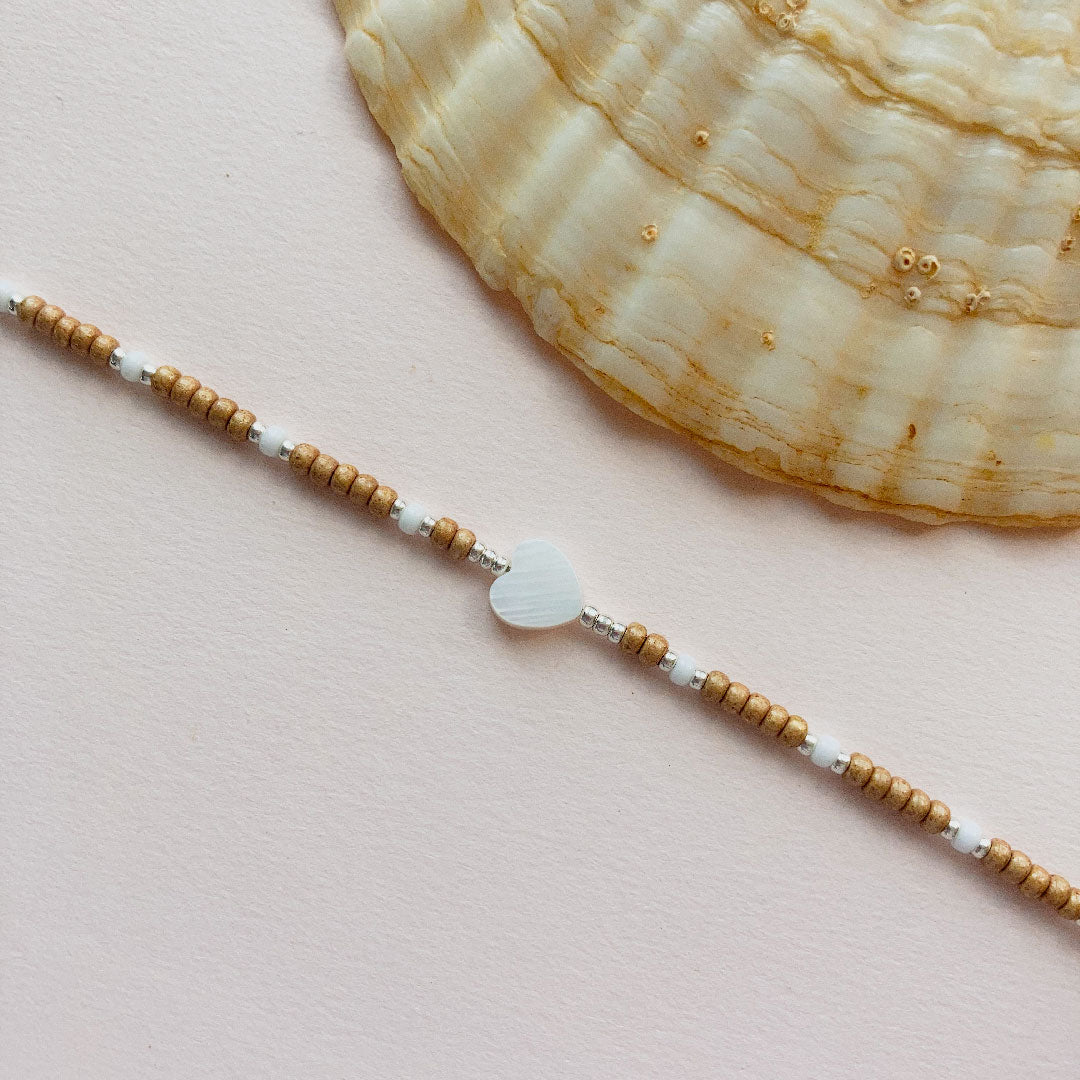 Hartjes enkelbandje zilver