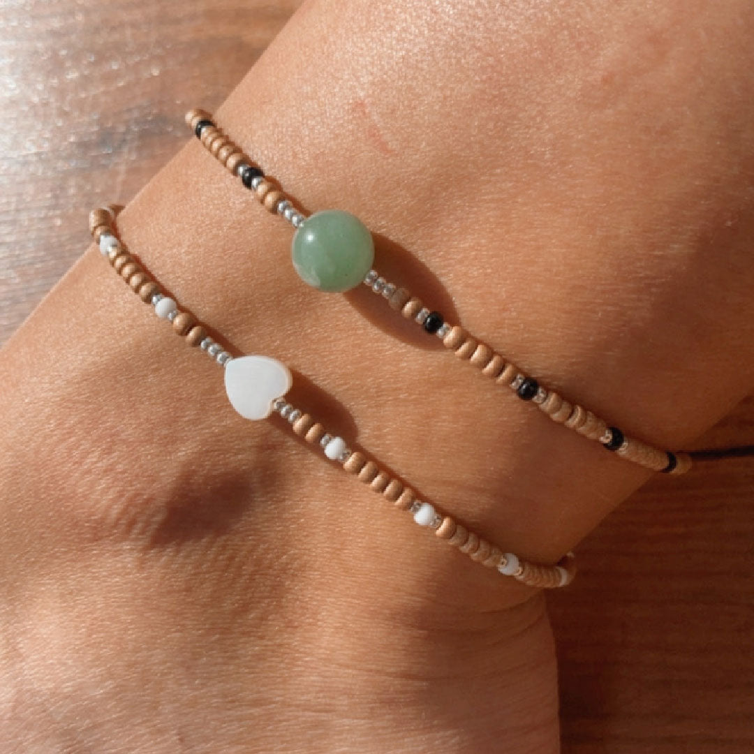 Hartjes enkelbandje zilver