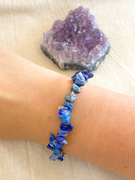 Lapis lazuli chipstone armband
