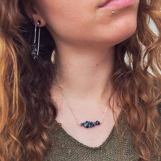 Sneeuwvlok obsidiaan ketting