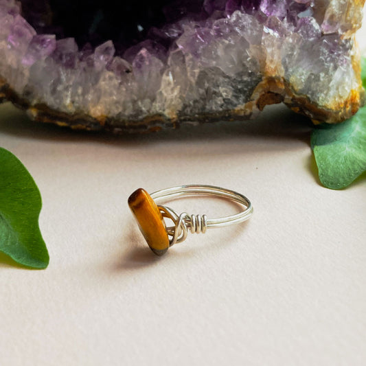 Tijgeroog wire ring
