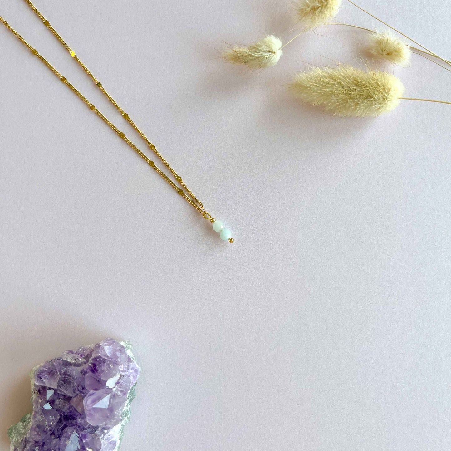 Tiny aquamarijn ketting