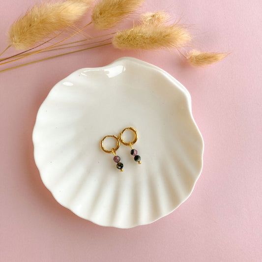 Tiny toermalijn oorbellen goud