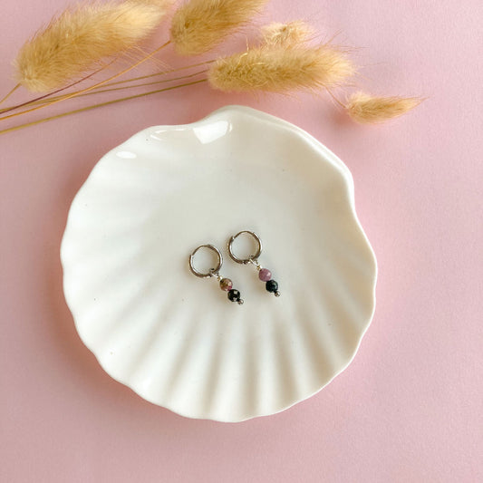Tiny toermalijn oorbellen zilver