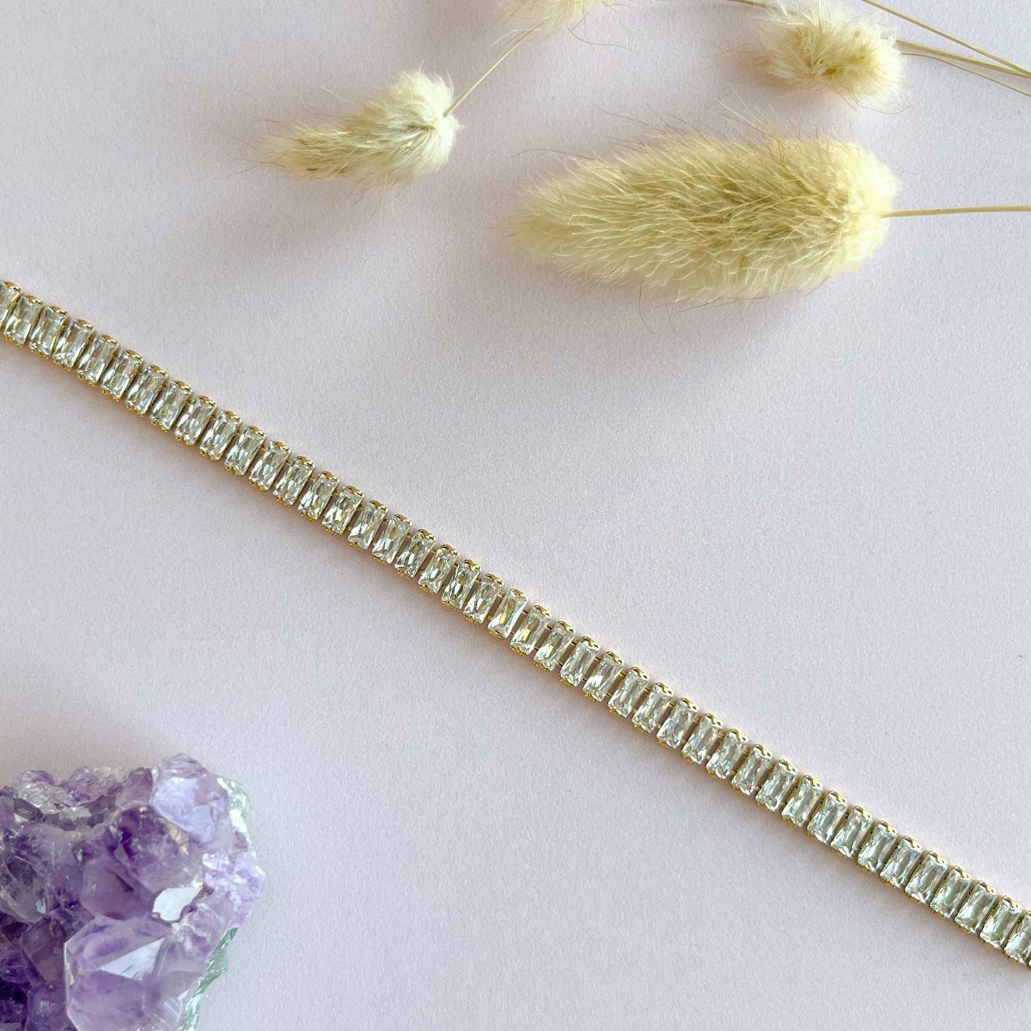 Zirkonia rechthoek armband
